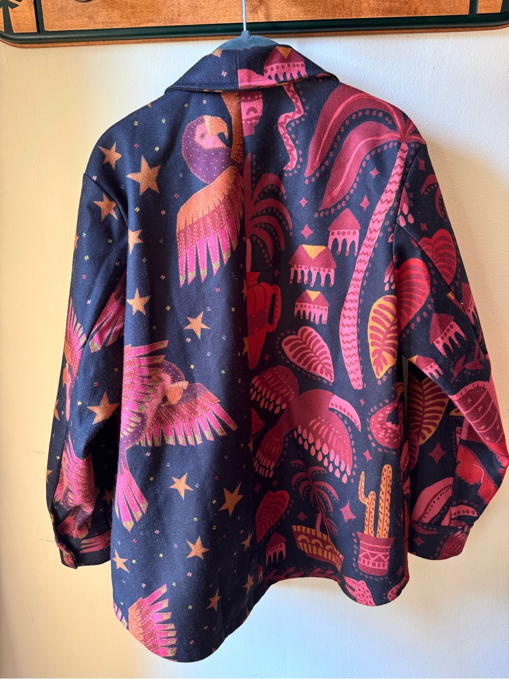 FARM Rio Navy Jacket with Pink and Coral Bird Print - Picture 10 of 10